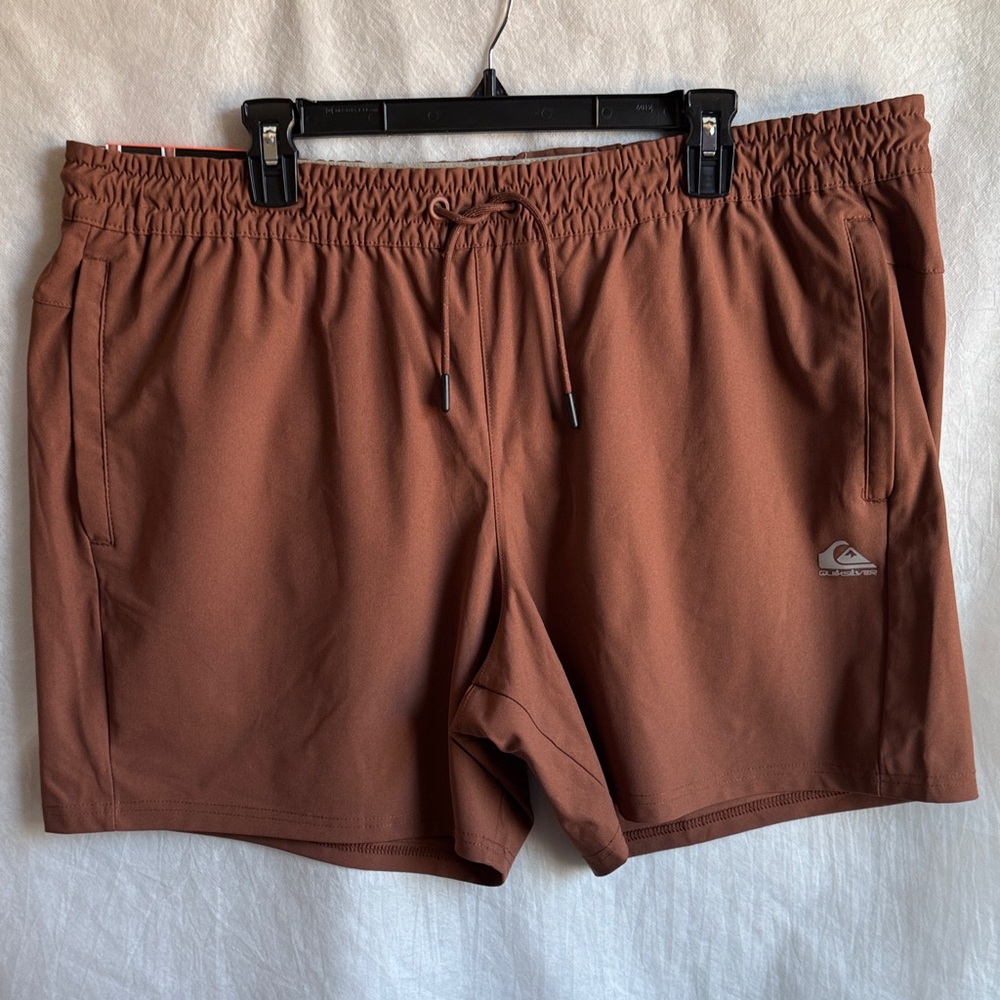 Quiksilver Rust Brown Drawstring Shorts - Picture 2 of 8